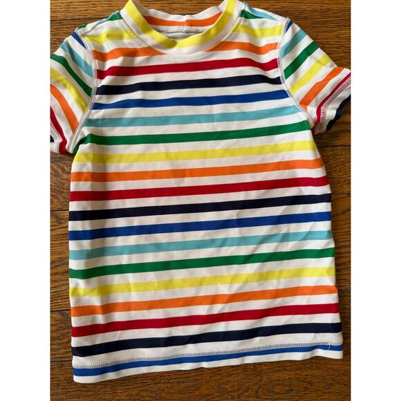 Primary Rainbow Stripe Rash Guard Shirt Size 2-3 - Picture 2 of 4